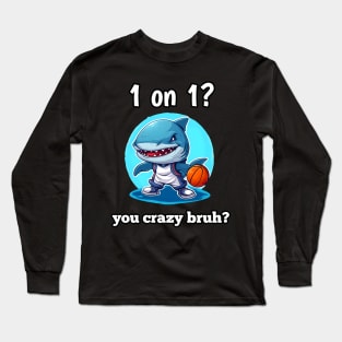 Basketball Shark Mascot Long Sleeve T-Shirt